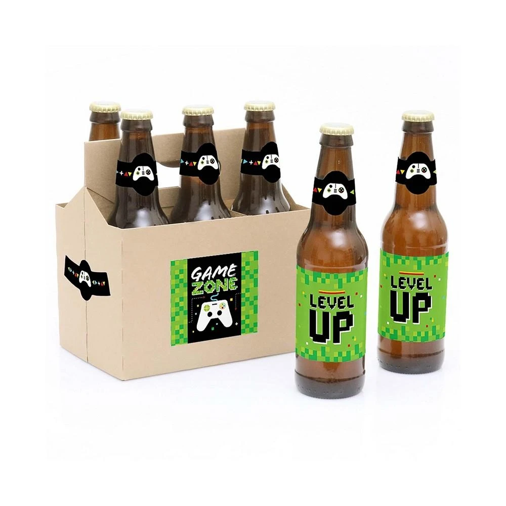 商品Big Dot of Happiness|Game Zone - Video Game Party Decor - 6 Beer Bottle Labels & 1 Carrier,价格¥90,第1张图片