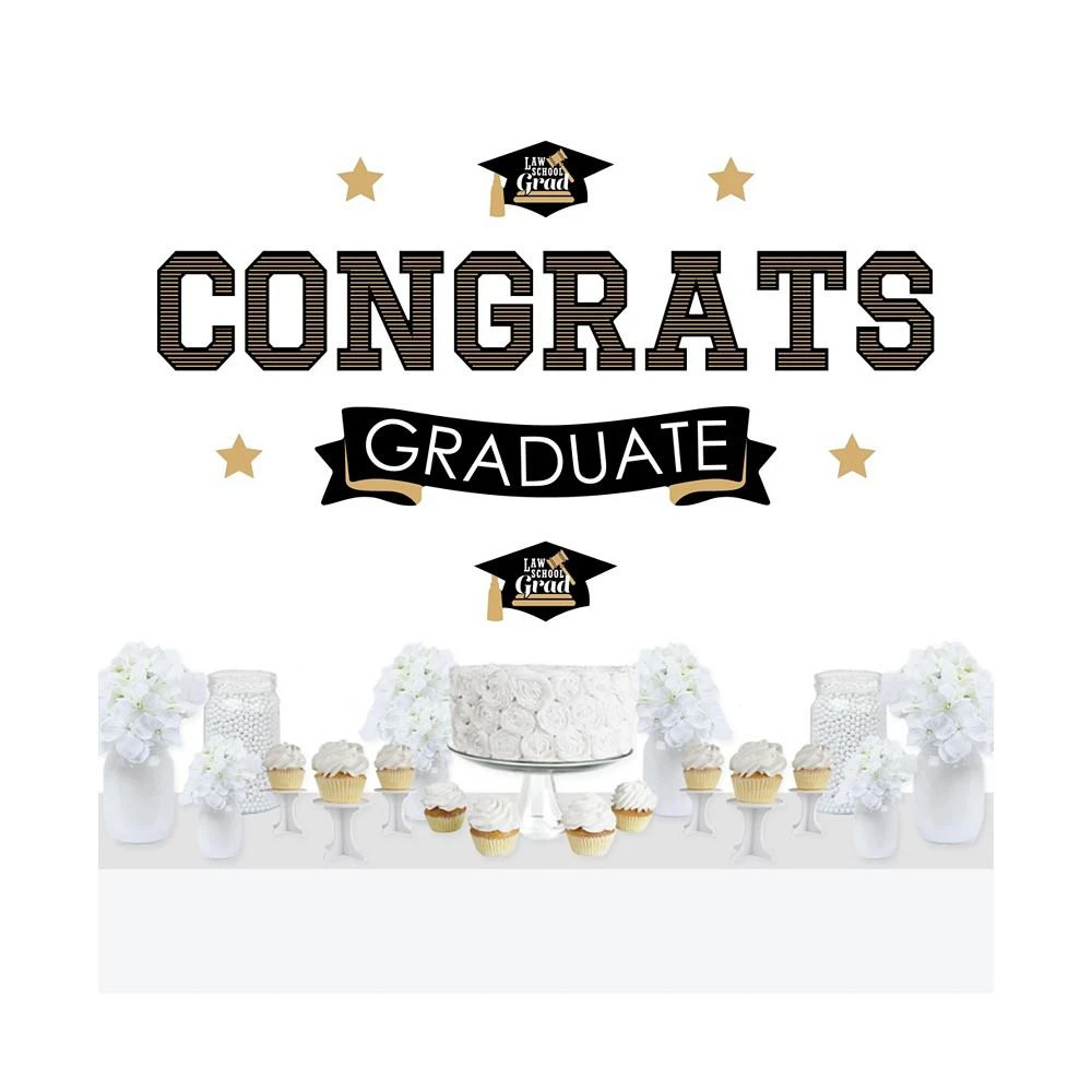 商品Big Dot of Happiness|Law School Grad Peel & Stick Future Lawyer Graduation Party Wall Decals Backdrop,价格¥261,第1张图片