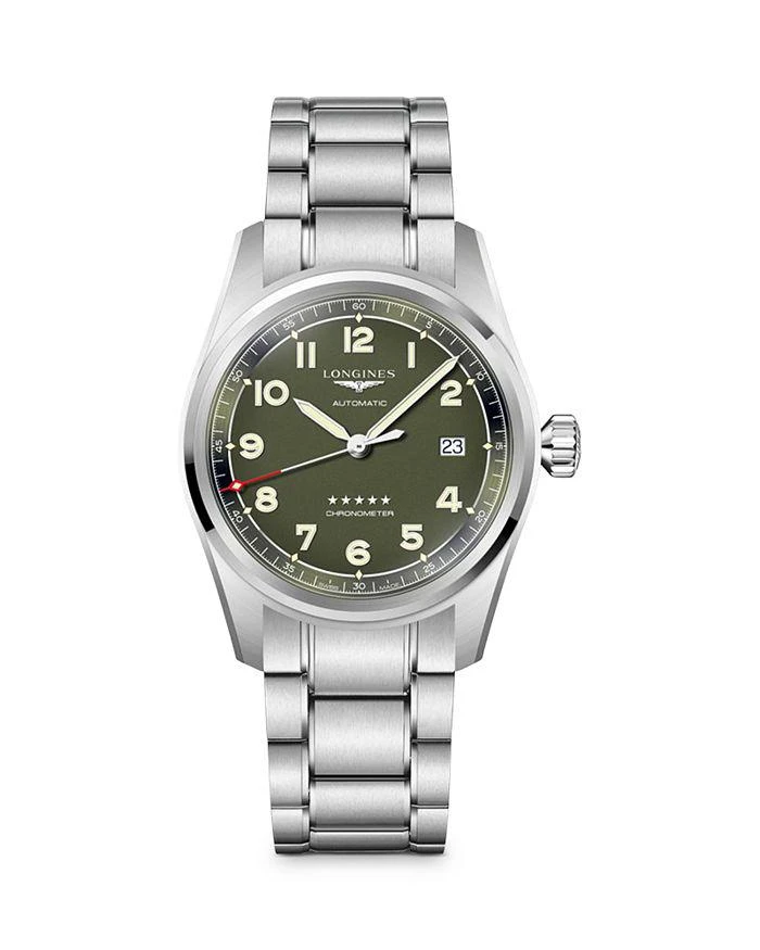 商品Longines|Spirit Green Stainless Steel Watch, 40mm,价格¥19294,第1张图片详细描述
