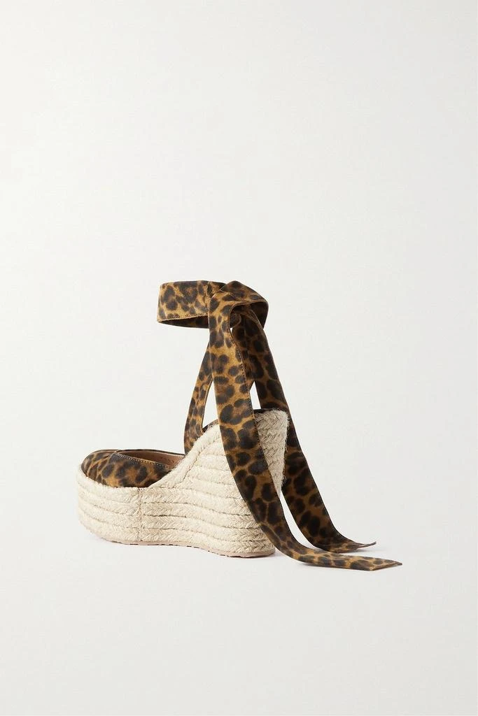 商品Gianvito Rossi|70 leopard-print suede wedge espadrilles,价格¥2684,第3张图片详细描述