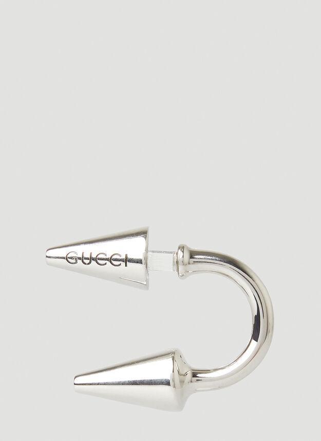 商品Gucci|Logo Engraved Earrings in Silver,价格¥5839,第4张图片详细描述
