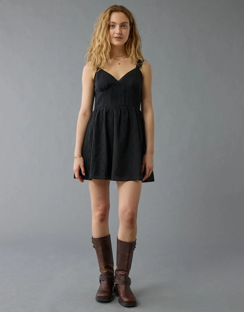 商品AE|AE V-Neck Eyelet Mini Dress,价格¥291,第5张图片详细描述
