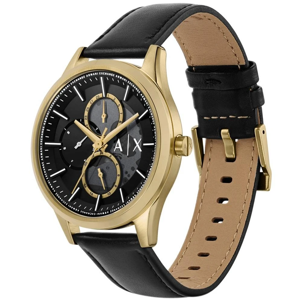 商品Armani Exchange|Men's Dante Multifunction Black Leather Watch 42mm,价格¥1281,第4张图片详细描述