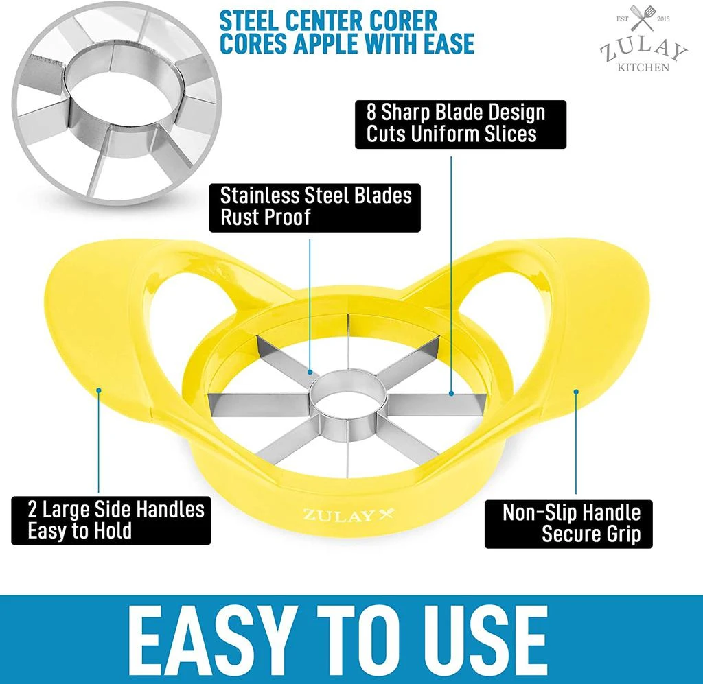 商品Zulay Kitchen|Apple Corer and Slicer With 8 Sharp Blades,价格¥151,第2张图片详细描述