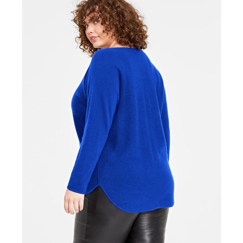 商品Charter Club|Plus Size 100% Cashmere Shirttail Sweater, Created for Macy's,价格¥565,第2张图片详细描述