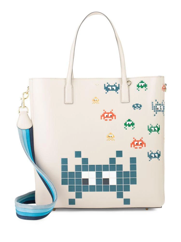 商品Anya Hindmarch|Ebury Space Invaders Leather Tote,价格¥4954,第1张图片