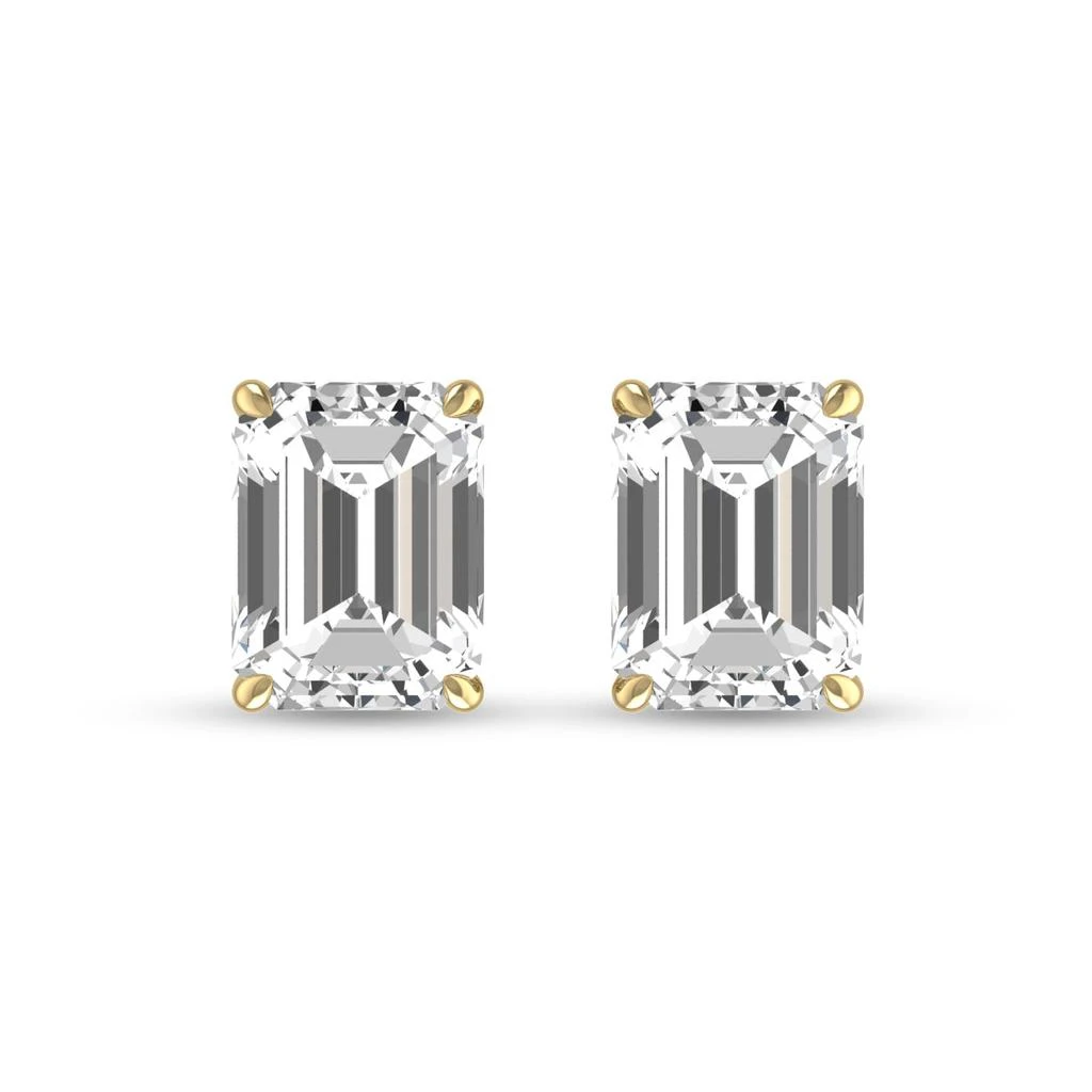 商品Lab Grown Diamonds|Lab Grown 1 CTW Emerald Cut Solitaire Diamond Earrings in 14K Yellow Gold,价格¥15782,第1张图片