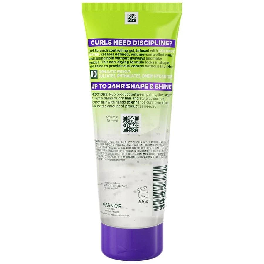 商品Garnier Fructis|Curl Scrunch Controlling Gel with Coconut Water, For Curly Hair,价格¥45,第3张图片详细描述