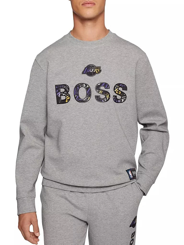 商品Hugo Boss|Lakers Basketball Team Windmill Crewneck Sweatshirt,价格¥1185,第3张图片详细描述