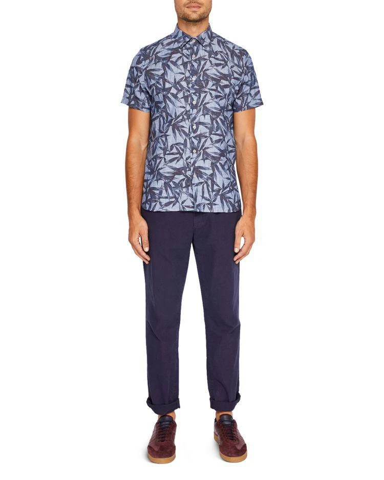 商品Ted Baker London|Ted Baker Xchange Printed Linen Regular Fit Button-Down Shirt ,价格¥437,第3张图片详细描述