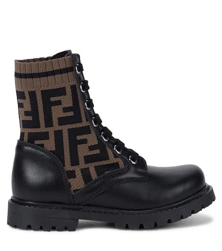 商品Fendi|FF jacquard and leather ankle boots,价格¥5191,第4张图片详细描述