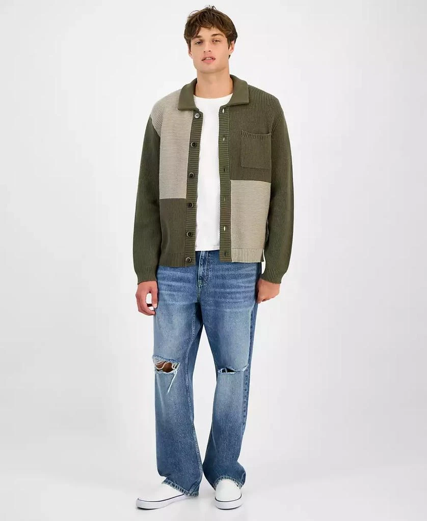 商品Sun + Stone|Men's Colorblocked Cardigan, Macy's Exclusive,价格¥296,第2张图片详细描述