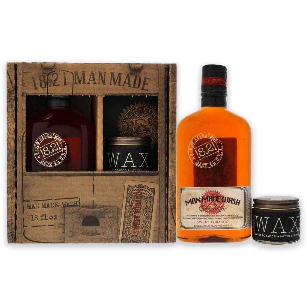 商品18.21 Man Made|Man Made Set - Sweet by 18.21 Man Made for Men - 2 Pc 18oz Man Made Wash 3-In-1 Shampoo, Conditioner and Body Wash, 2oz Wax,价格¥261,第1张图片