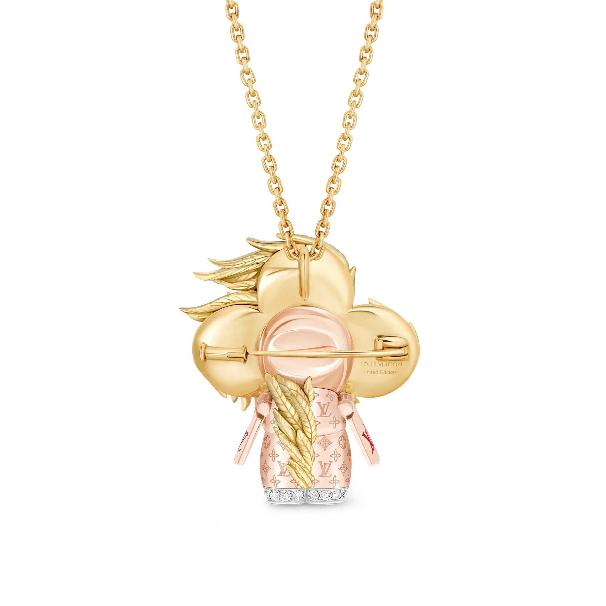 【预售】 LV路易威登 25秋冬 女士 吊坠 VIVIENNE ROOSTER 18K 金漆面钻石彩色宝石项链 Q93981  商品