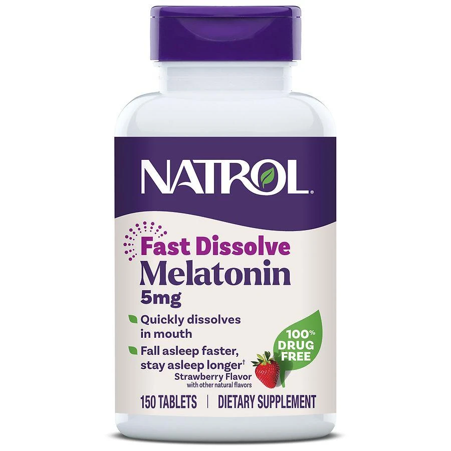 商品Natrol|褪黑素速溶片5mg 草莓味 150粒,价格¥133,第1张图片