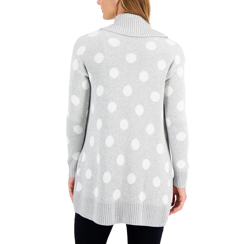 Women's Open-Front Dot Cardigan, Created for Macy's商品第2张图片规格展示