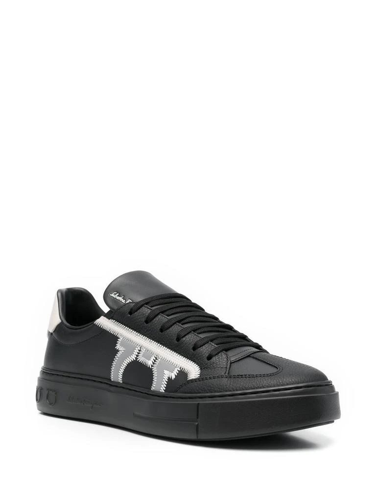 商品Salvatore Ferragamo|Salvatore Ferragamo Men&#39;s  Black Leather Sneakers,价格¥5367,第2张图片详细描述
