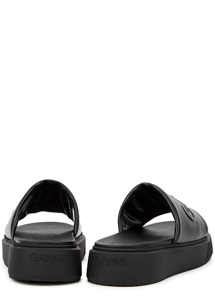 商品Ganni|Black logo vegan leather sliders,价格¥1868,第3张图片详细描述