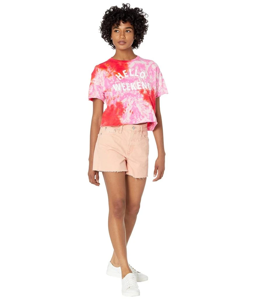商品The Original Retro Brand|Hello Weekend Tie-Dye Raw Edge Slightly Crop Tee,价格¥147,第4张图片详细描述