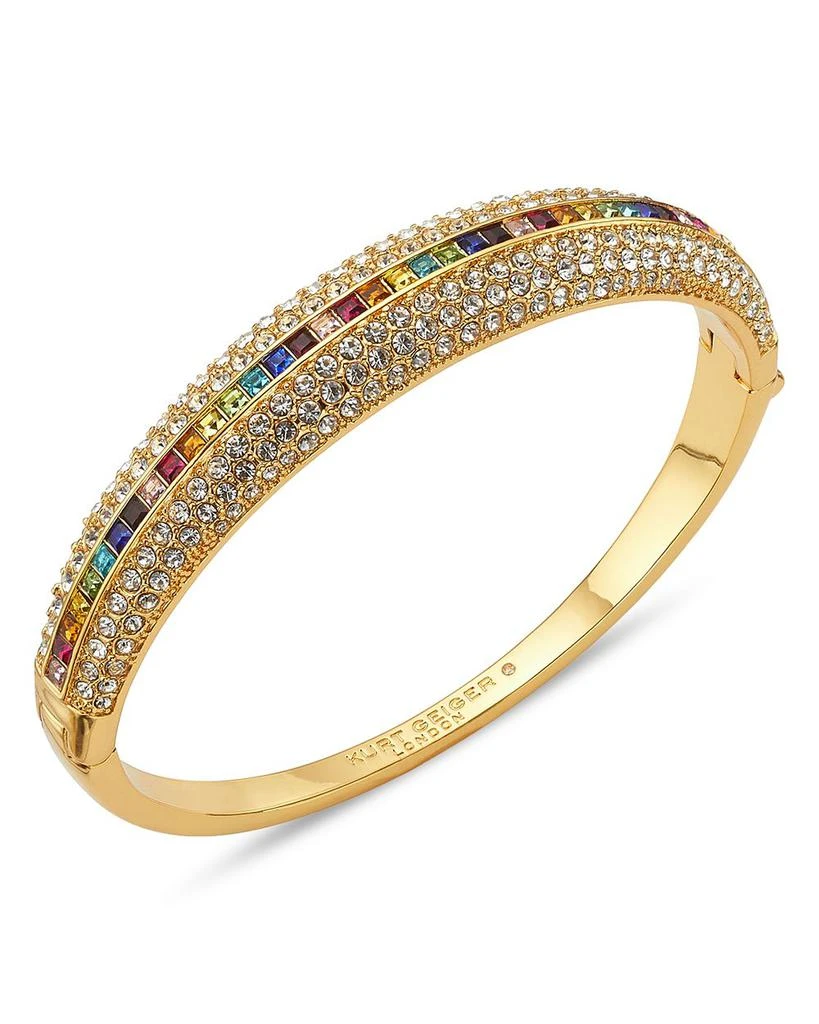 商品Kurt Geiger|Pavé Dome Multicolor Crystal Bangle Bracelet in Gold Tone,价格¥1490,第1张图片