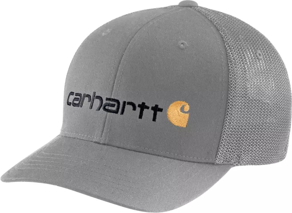 商品Carhartt|Carhartt Men's Rugged Flex Fitted Canvas Mesh Back Logo Graphic Cap,价格¥214,第1张图片