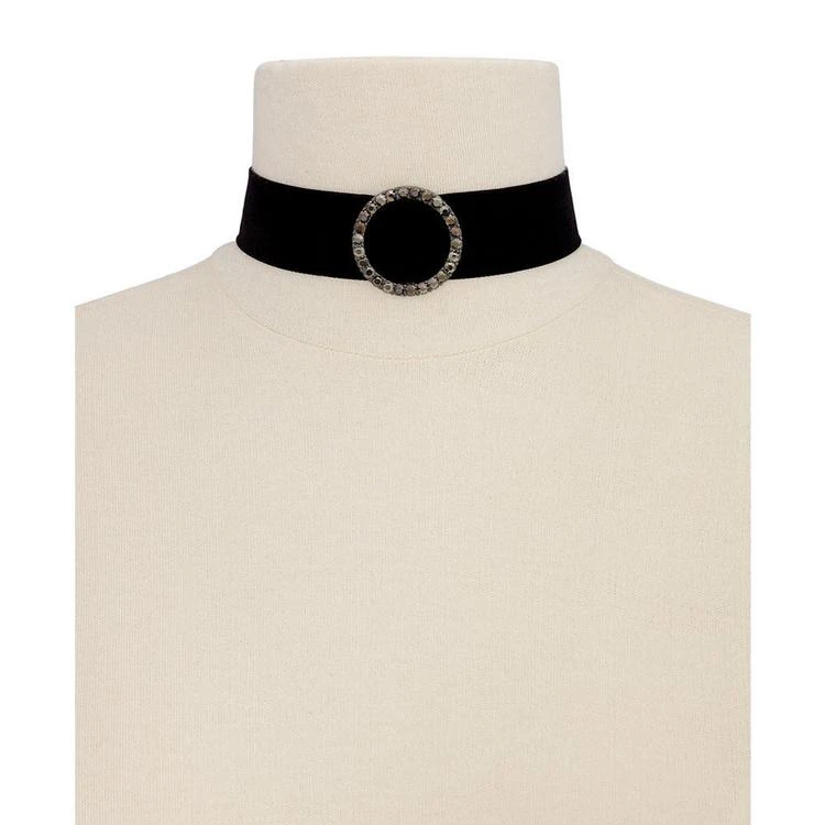 商品INC International|Hematite-Tone Pavé Circle Black Velvet Choker Necklace, Created for Macy's,价格¥57,第2张图片详细描述