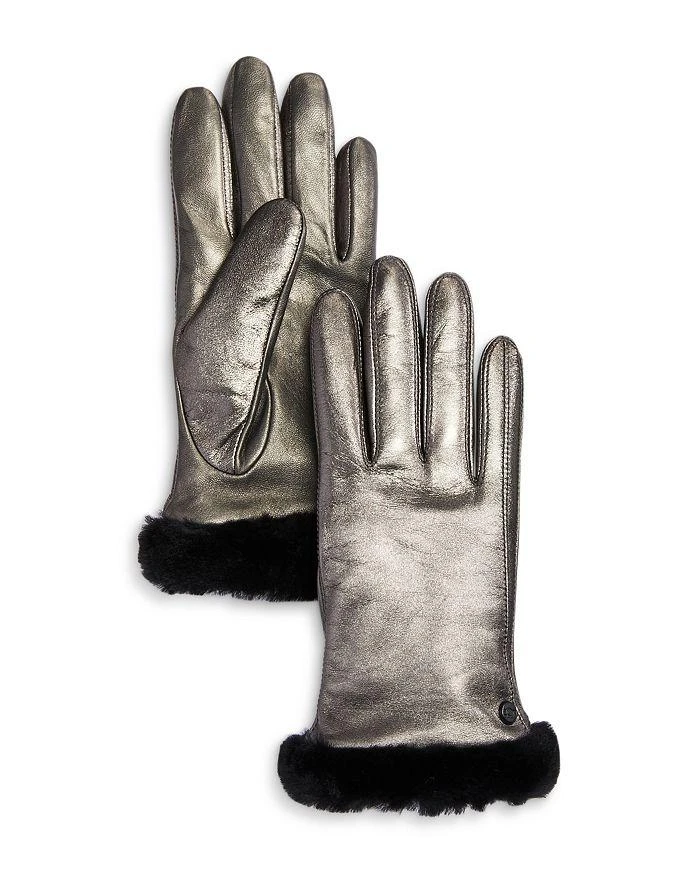 商品UGG|Shorty Shearling-Cuff Leather Tech Gloves,价格¥412,第1张图片