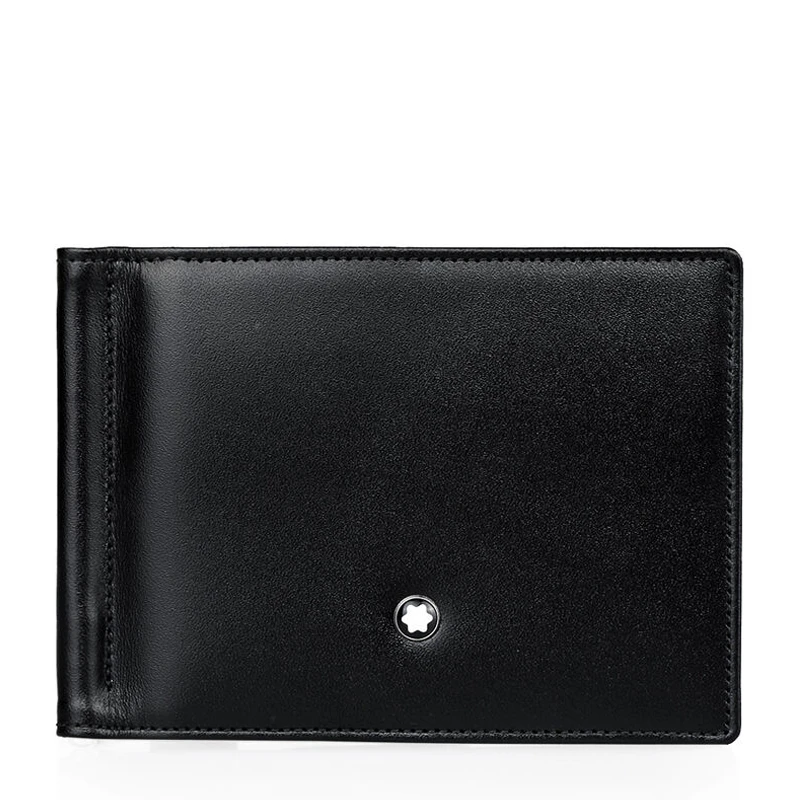 商品[国内直发] MontBlanc|Mont Blanc 万宝龙 男士大班系列黑色牛皮6片格配金属票夹钱夹 5525,价格¥1531,第1张图片