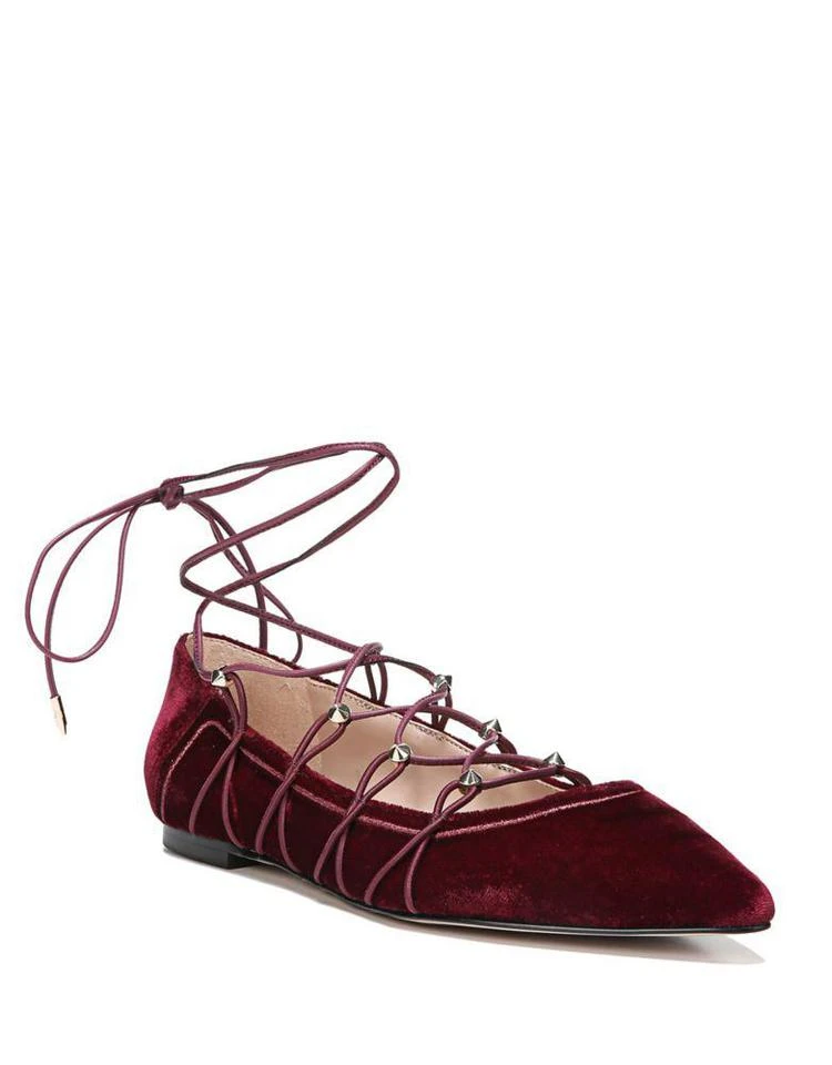 商品Sam Edelman|Rockwell Velvet Lace-Up Flats,价格¥363,第1张图片