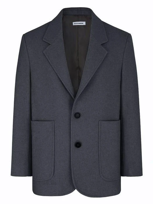 商品MIM the wardrobe|Basil Wool Felt Daddy Jacket _ Grey,价格¥1799,第2张图片详细描述