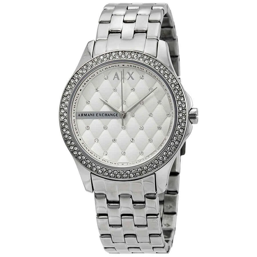 商品Armani Exchange|Lady Hamilton Silver Quilted Dial Ladies Watch AX5215,价格¥712,第1张图片