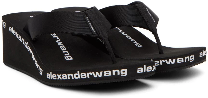 商品Alexander Wang|Black AW Wedge Flip Flop Sandals,价格¥1125,第4张图片详细描述