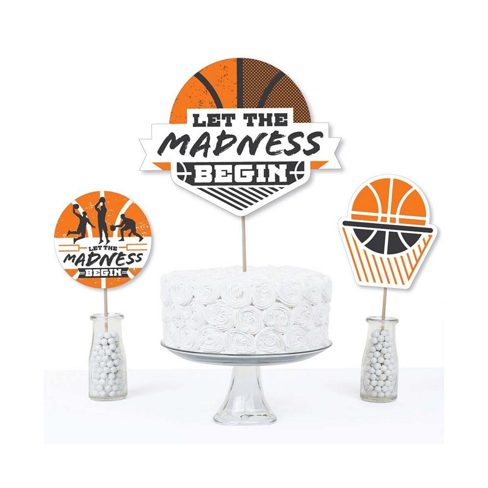Basketball - Let The Madness Begin - College Basketball Party Centerpiece Sticks - Table Toppers - Set of 15商品第3张图片规格展示