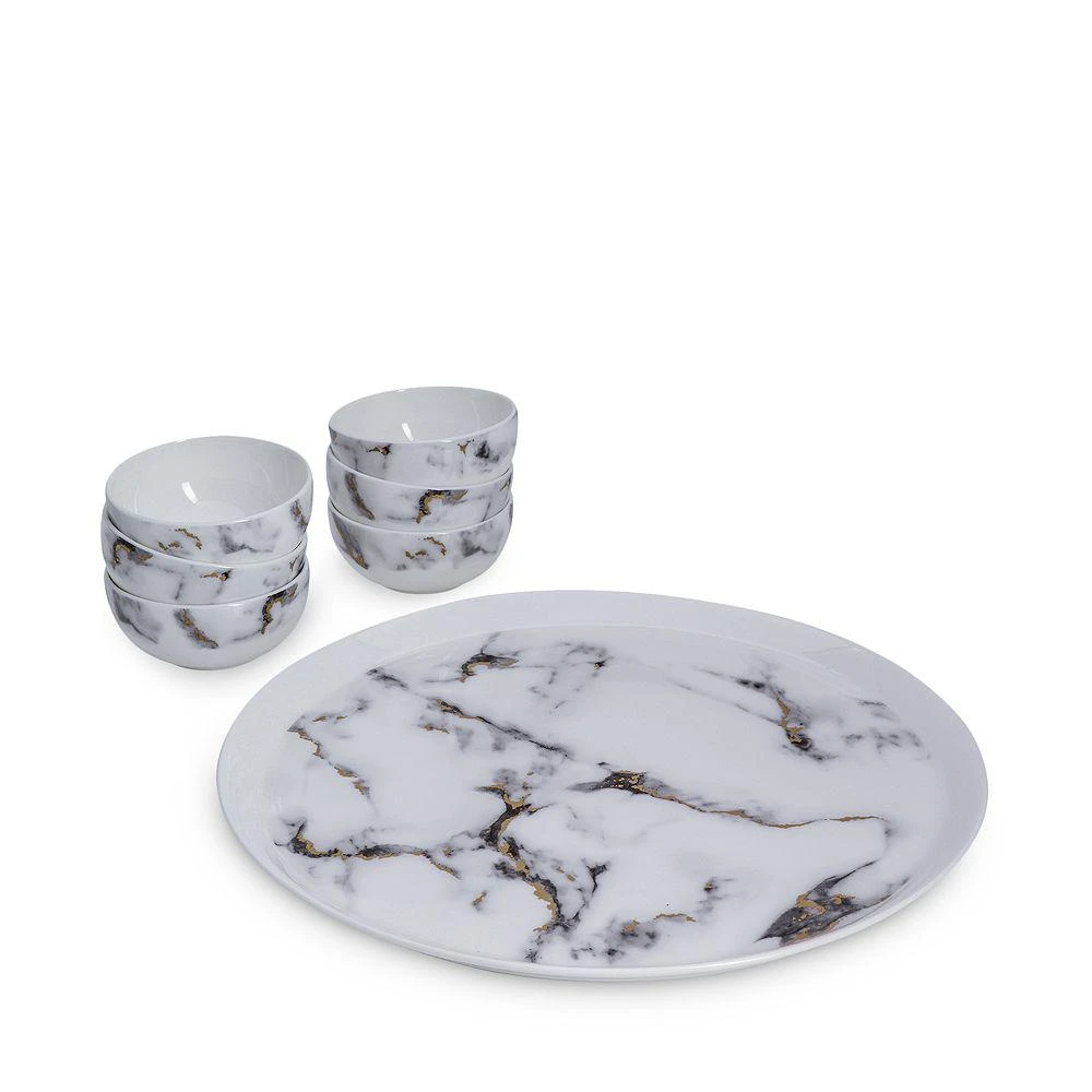 Marble Venice Fog 7-Piece Seder Plate/Appetizer Set 商品