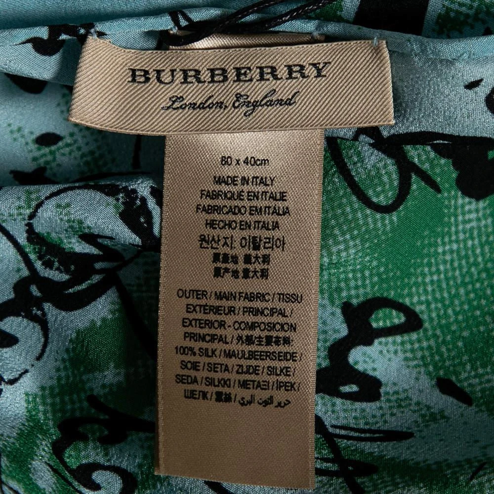 商品[二手商品] Burberry|Burberry Mineral Blue Postcard Printed Silk Triangular Scarf,价格¥1168,第4张图片详细描述