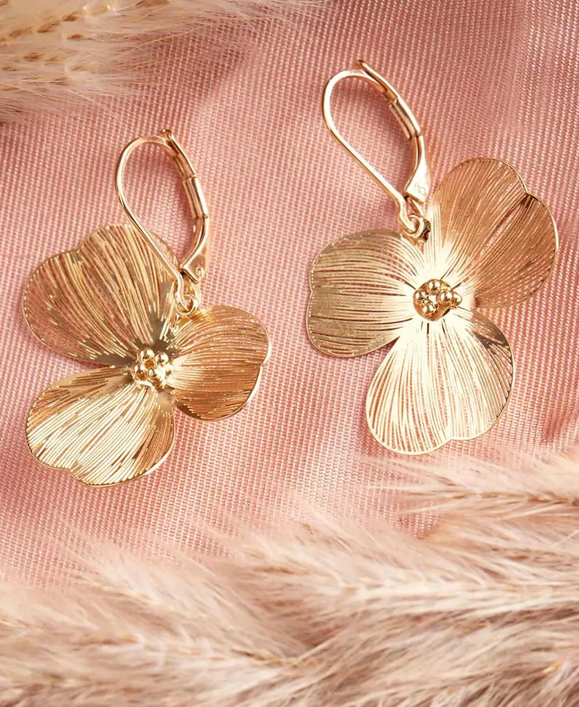 商品Lonna & Lilly|Gold-Tone Open Flower Leverback Drop Earrings,价格¥184,第2张图片详细描述