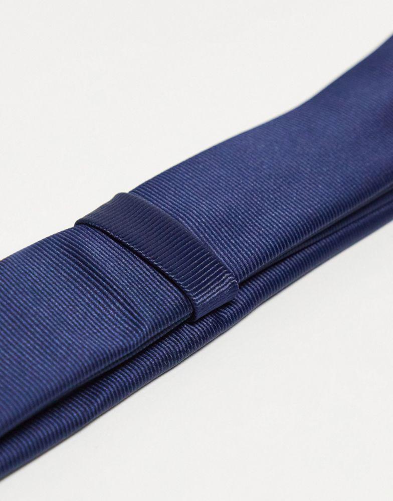 ASOS DESIGN skinny tie in navy商品第3张图片规格展示