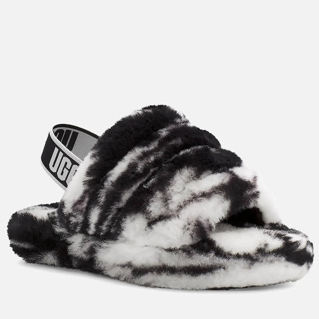 商品UGG|UGG KIDS' FLUFF YEAH SLIDE MARBLE SLIPPERS - BLACK,价格¥321,第3张图片详细描述