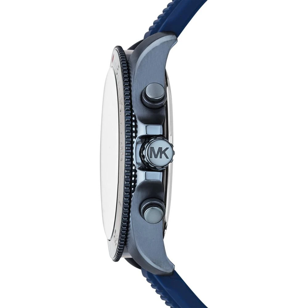 商品Michael Kors|Men's Chronograph Cortlandt Sport Navy Silicone Strap Watch 45mm,价格¥1132,第2张图片详细描述