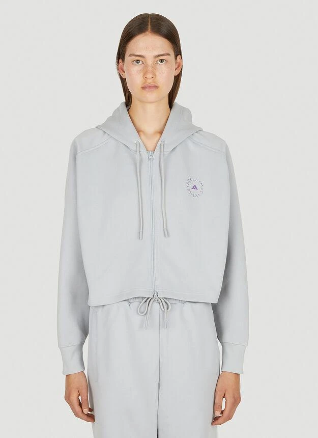 商品Adidas|Front Zip Hooded Sweatshirt in Grey,价格¥746,第1张图片