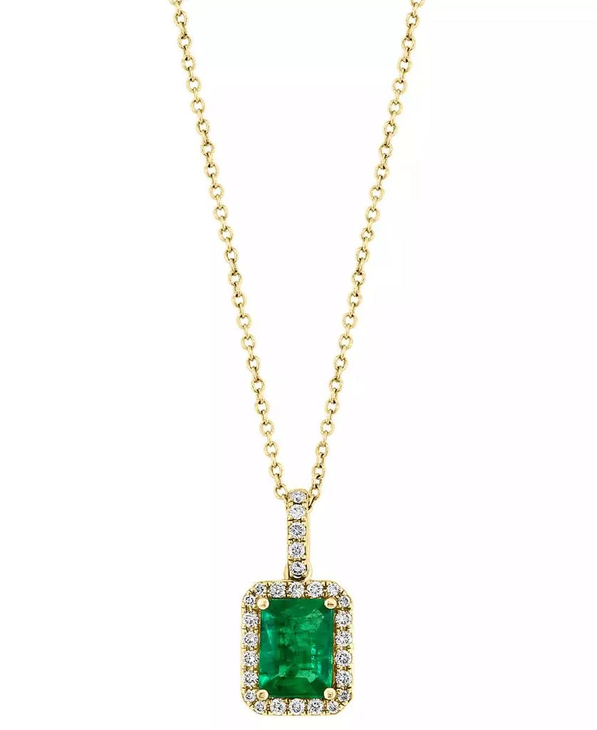 商品Effy|Brasilica by EFFY® Emerald (1-3/8 ct. t.w.) and Diamond (1/4 ct. t.w.) Pendant Necklace in 14k Gold or 14k White Gold, Created for Macy's,价格¥24415,第2张图片详细描述