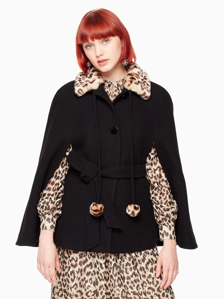 商品Kate Spade|leopard-print collar belted cape,价格¥3118,第1张图片