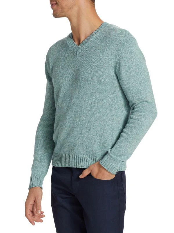 商品Saks Fifth Avenue|Slim Fit Mélange V Neck Sweater,价格¥263,第3张图片详细描述