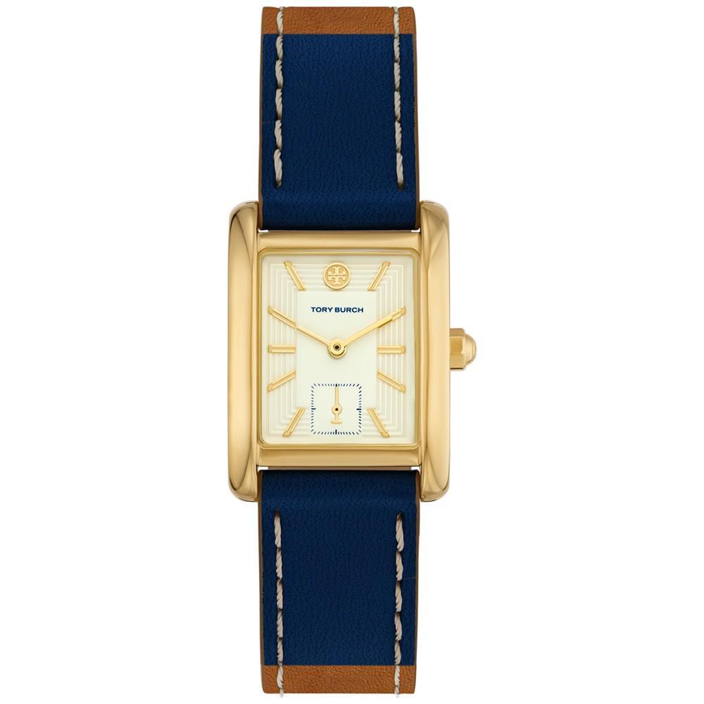 商品Tory Burch|Women's The Eleanor Navy & Brown Leather Strap Watch 24mm,价格¥2057,第1张图片