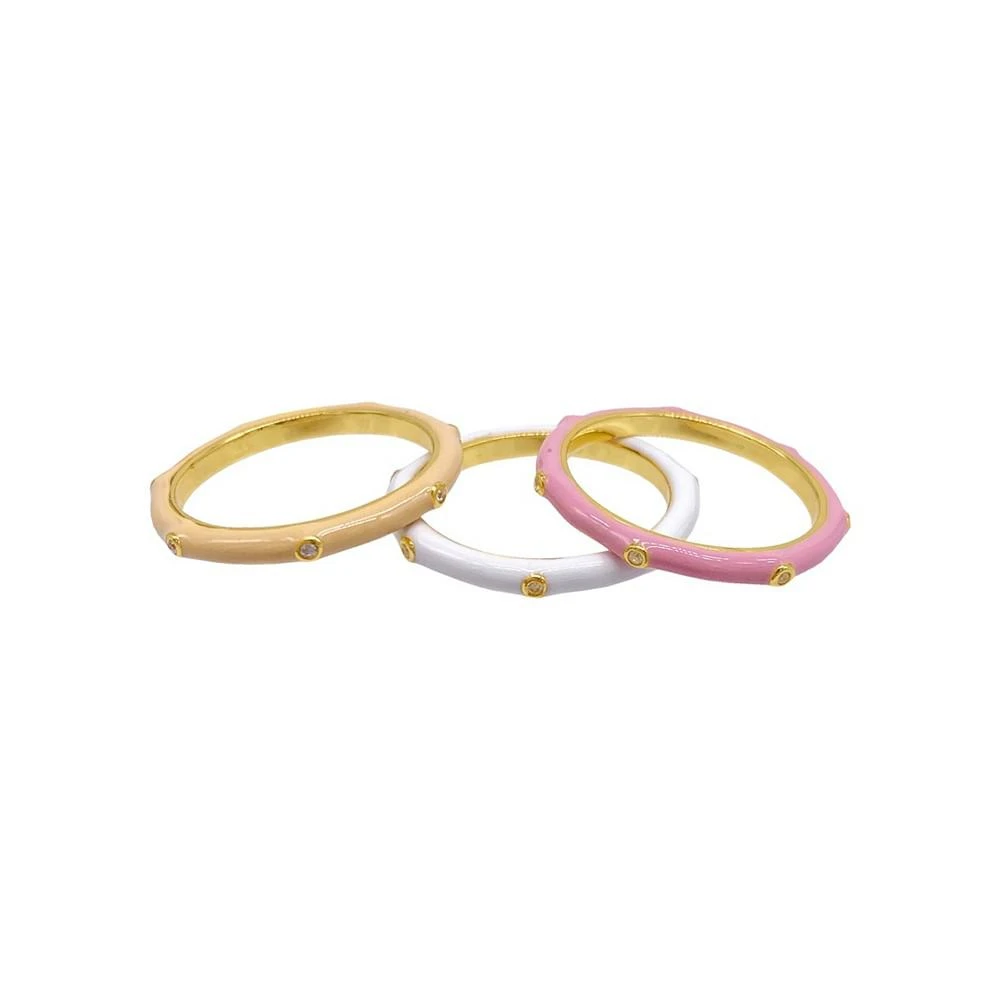 商品ADORNIA|Sherbert Enamel Trio Ring Set,价格¥218,第1张图片