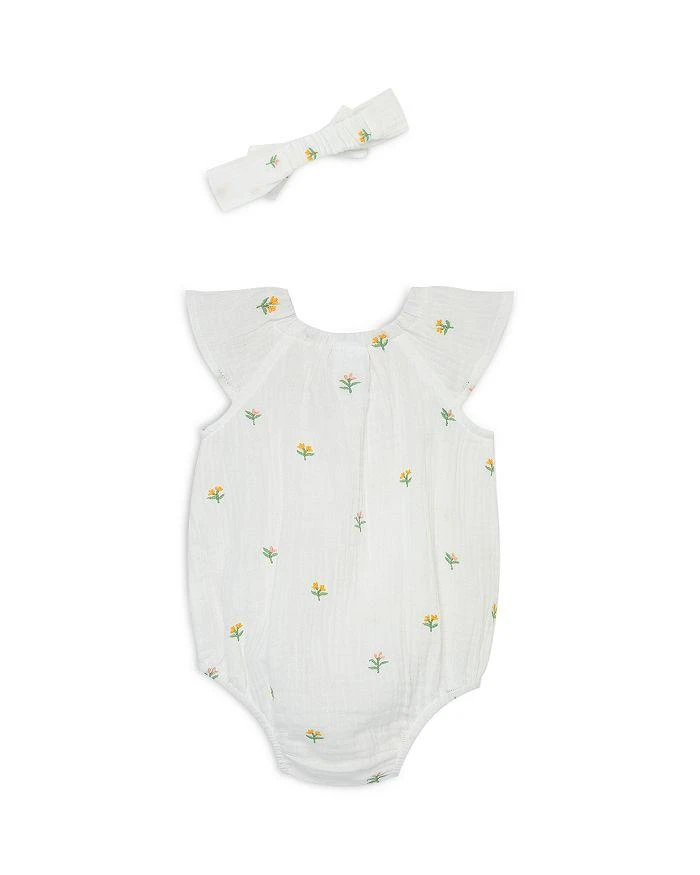 商品Little Me|Girls' Ditsy Floral Cotton Bubble One Piece with Headband - Baby,价格¥147,第2张图片详细描述