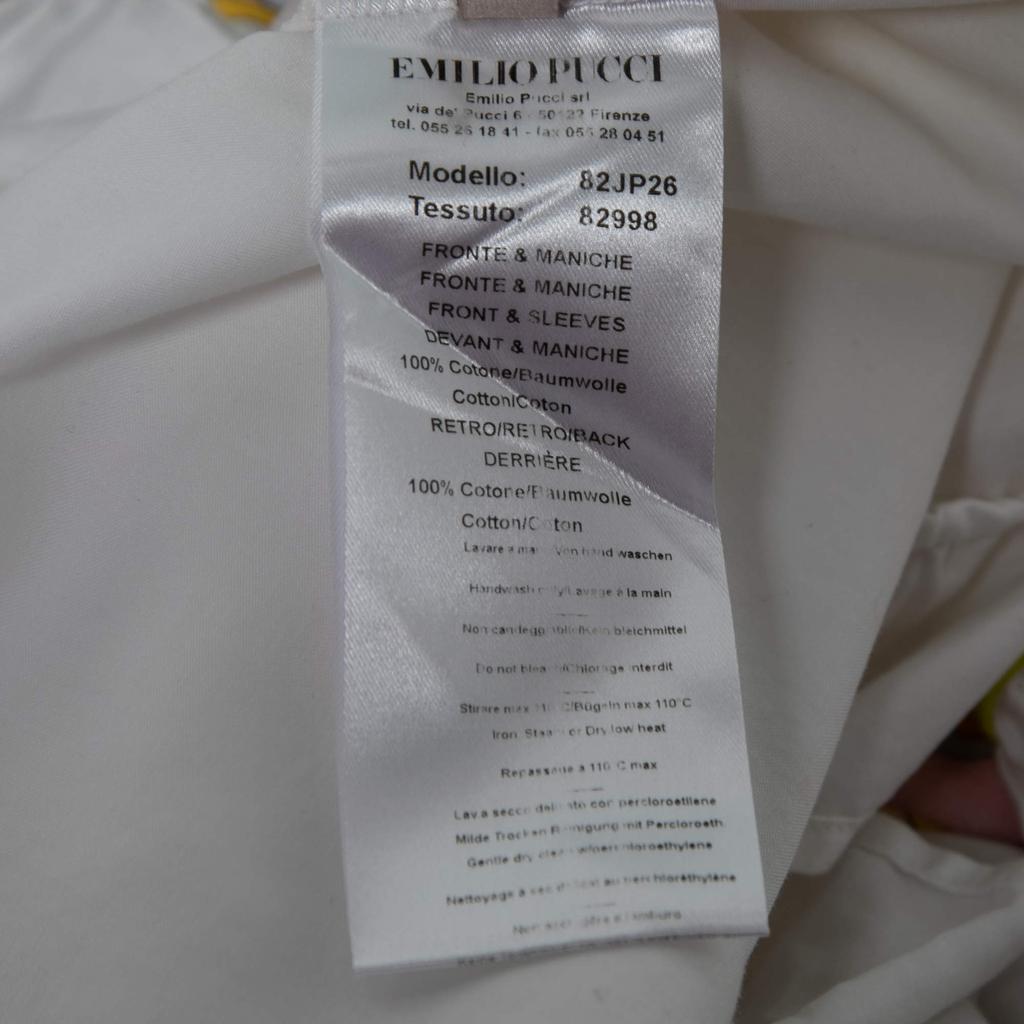 Emilio Pucci Multicolor Printed Cotton Ruffled Hem Detail Blouse S商品第5张图片规格展示