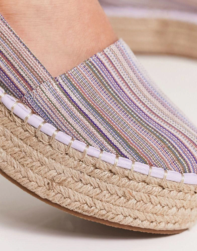 商品ASOS|ASOS DESIGN Journal flatform toe cap espadrille in purple mix,价格¥124,第2张图片详细描述