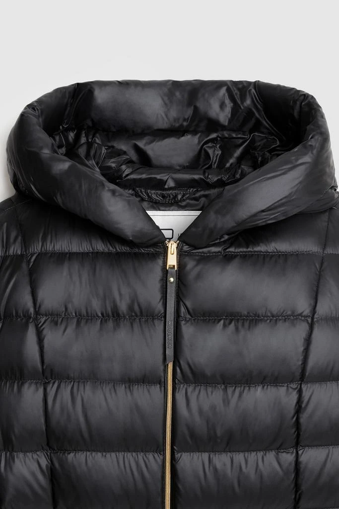 Abbie Quilted Jacket in Satin Nylon with Hood 商品