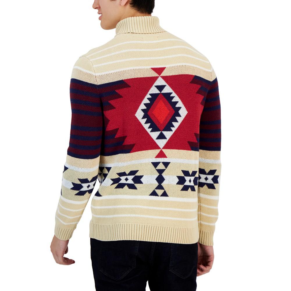 Men's Chunky Fair Isle Turtleneck Pullover Sweater, Created for Macy's商品第2张图片规格展示